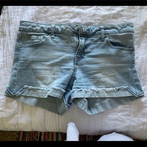 Light blue jean shorts